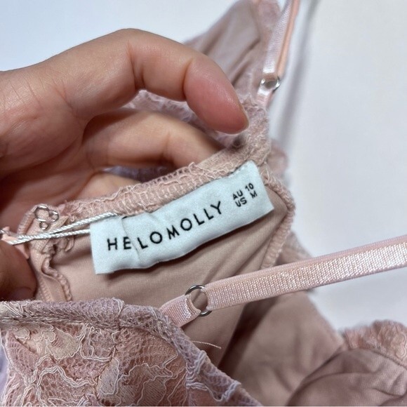 Hello Molly Letters on Love Lace Mini Dress in Pink M NWT - Picture 10 of 14